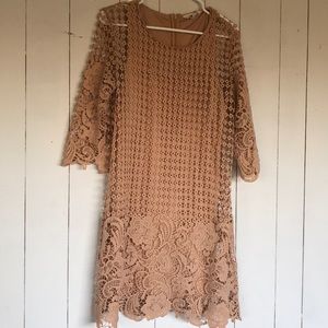 Crochet overlay dress